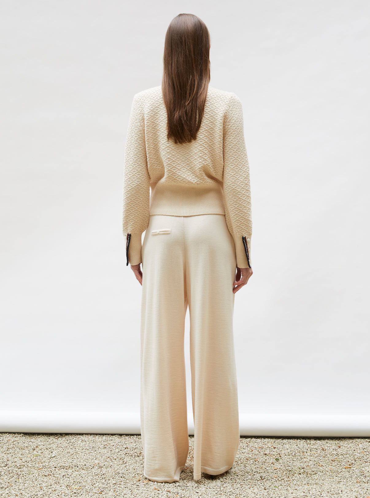 Veste maille brodée main Dune - Vêtement en maille de luxe Molli