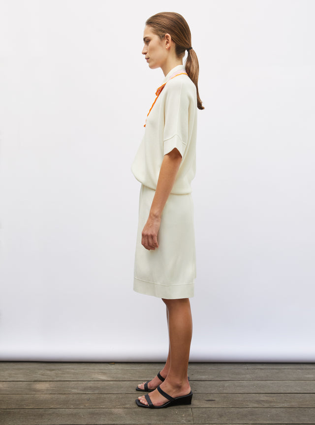 wide knit top rick-rack edged collar - Image principale