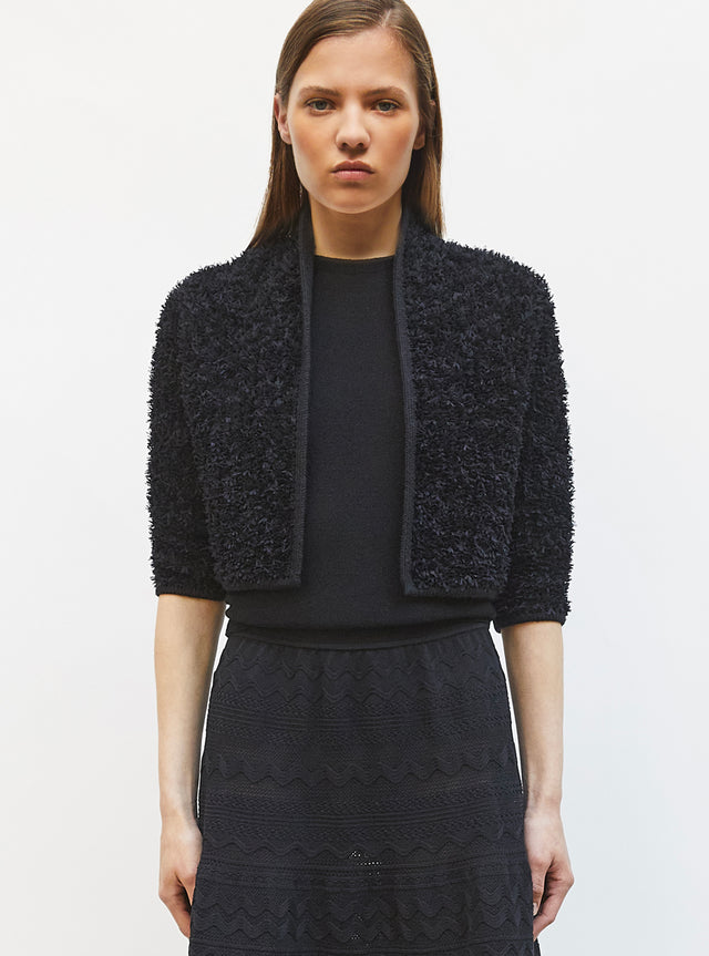 short bolero in a dotted swiss knit - Image principale