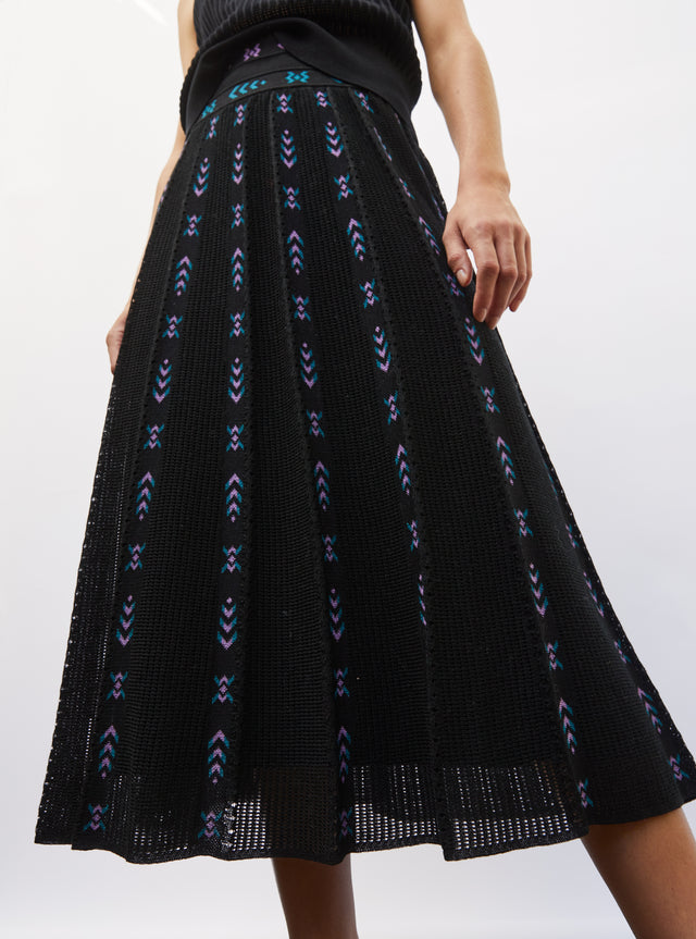 long ikat knit skirt - Image principale
