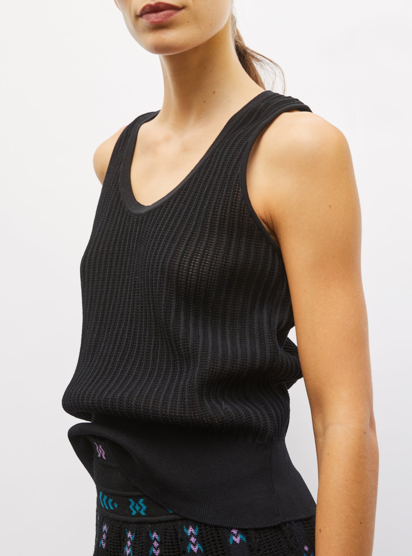 Débardeur maille pointelle noir profond - Molli