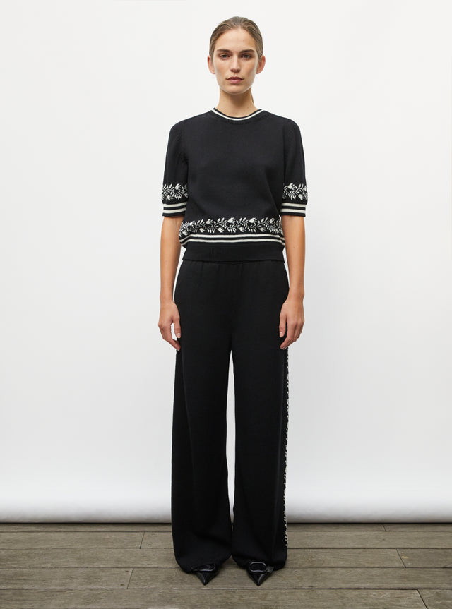 pantalon maille florale - Image principale