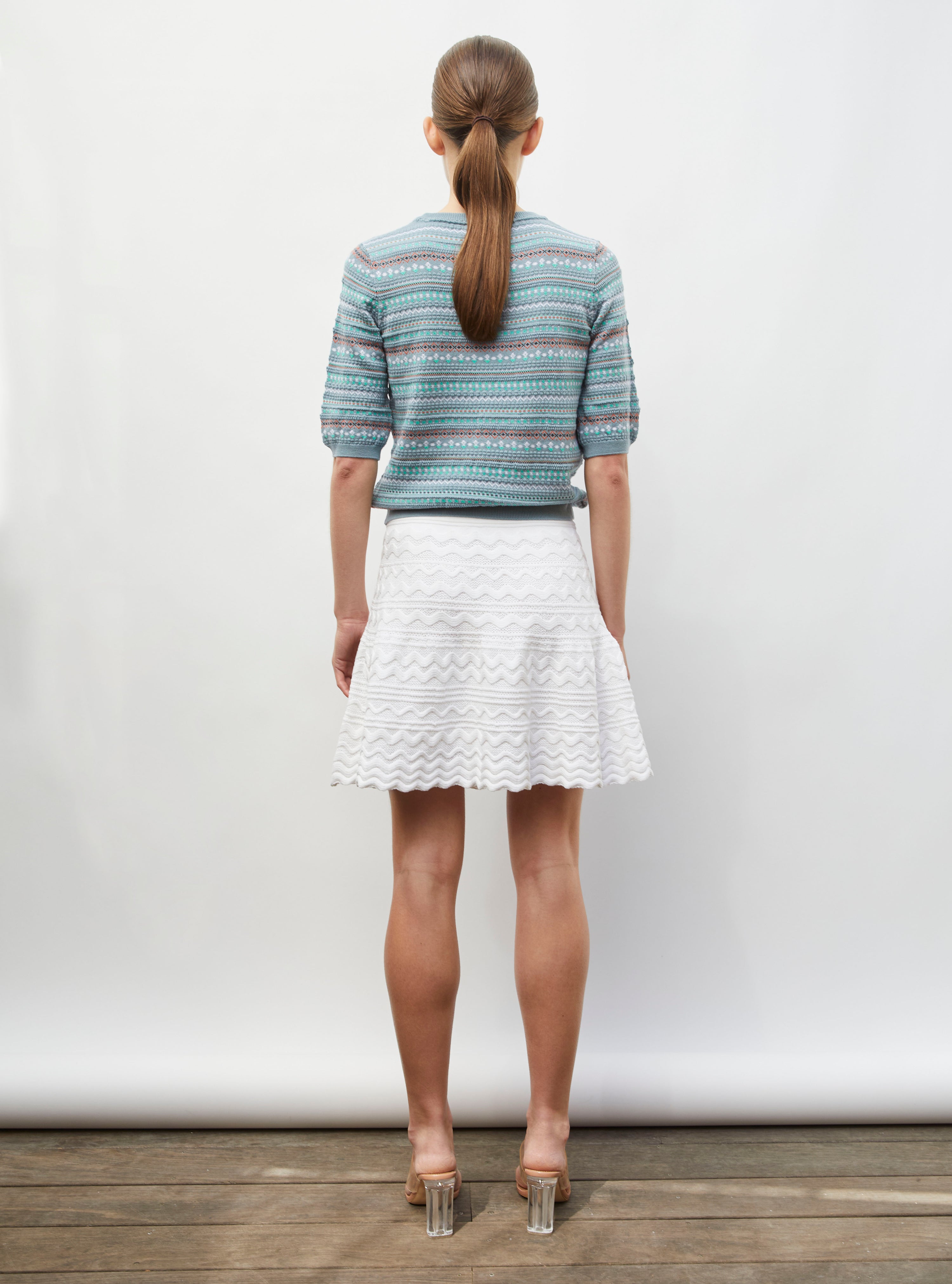 Top de luxe femme - Top maille jacquard fair isle horizon-multi