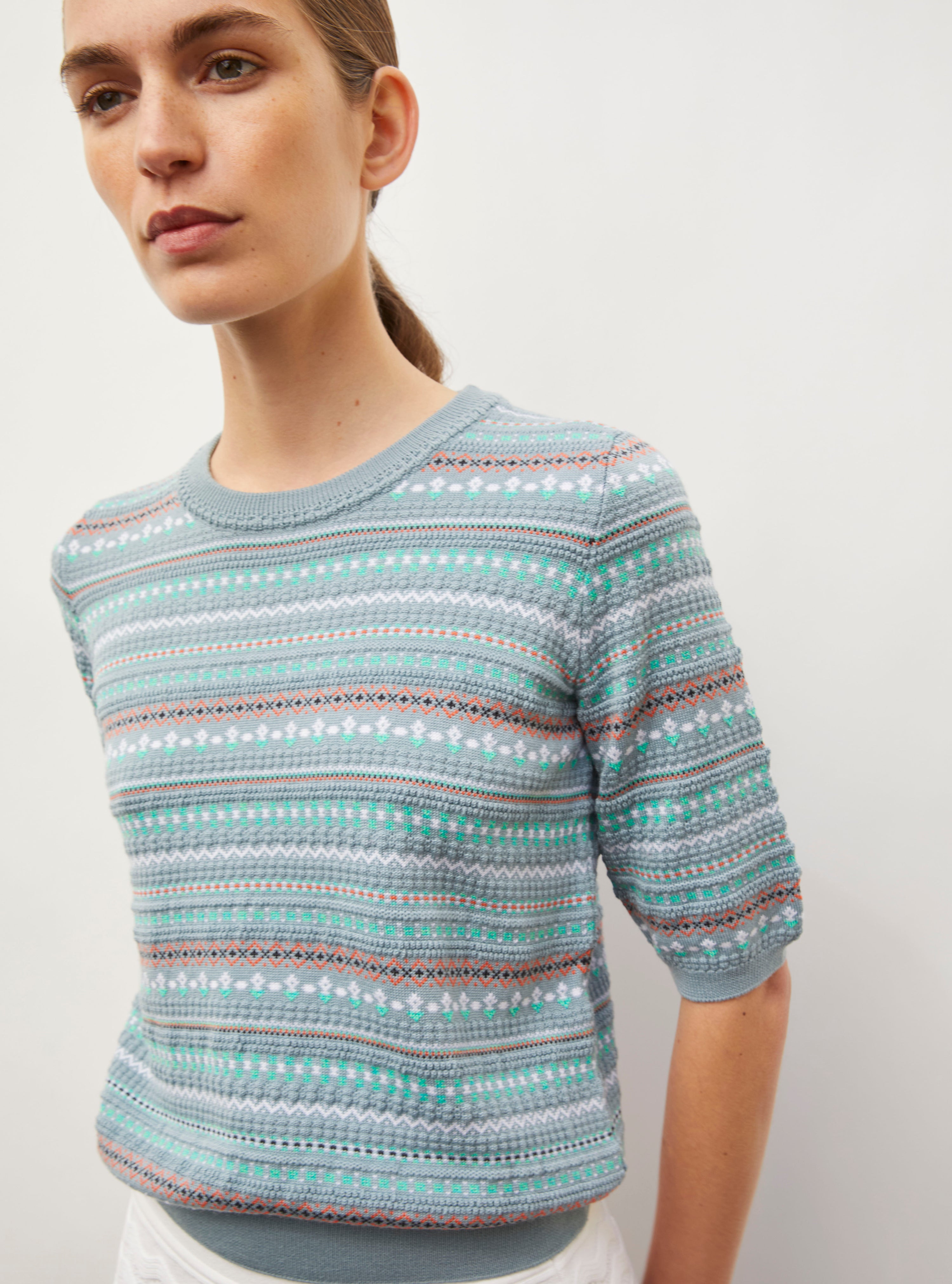Top en maille de luxe Molli - Top maille jacquard fair isle horizon-multi