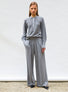 Polo fin finition picots gris moyen-naturel - Polo de luxe