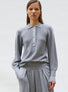 Polo fin finition picots gris moyen-naturel - Vêtement en maille de luxe Molli