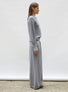 Polo fin finition picots gris moyen-naturel - Vêtement de luxe femme