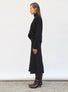 Jupes de luxe femme - Jupe mi-longue maille fendue Noir profond