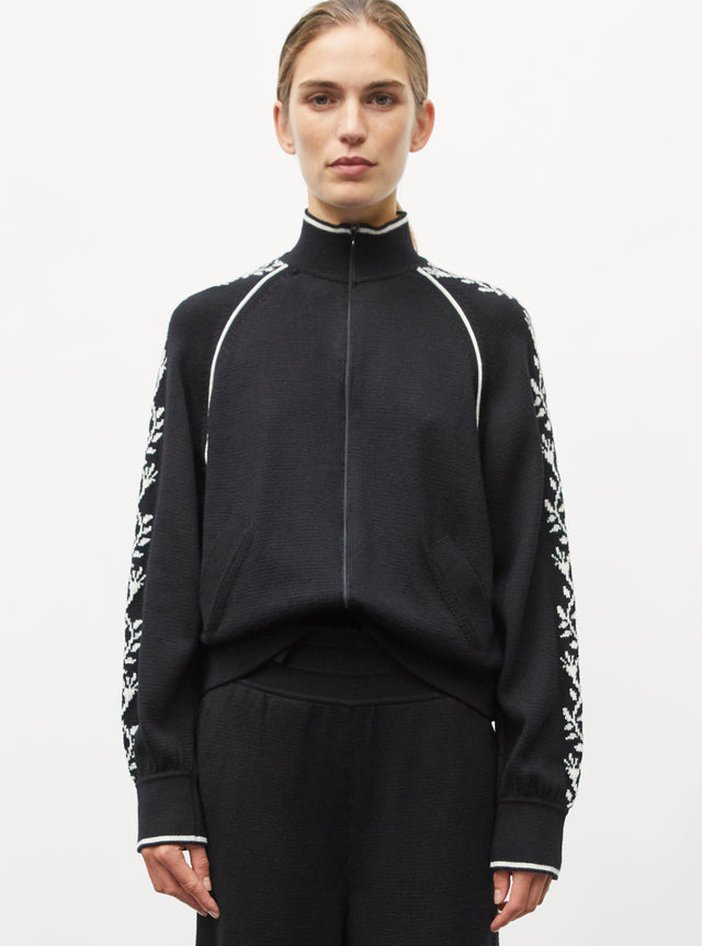 jacket with floral knit trim - Image principale