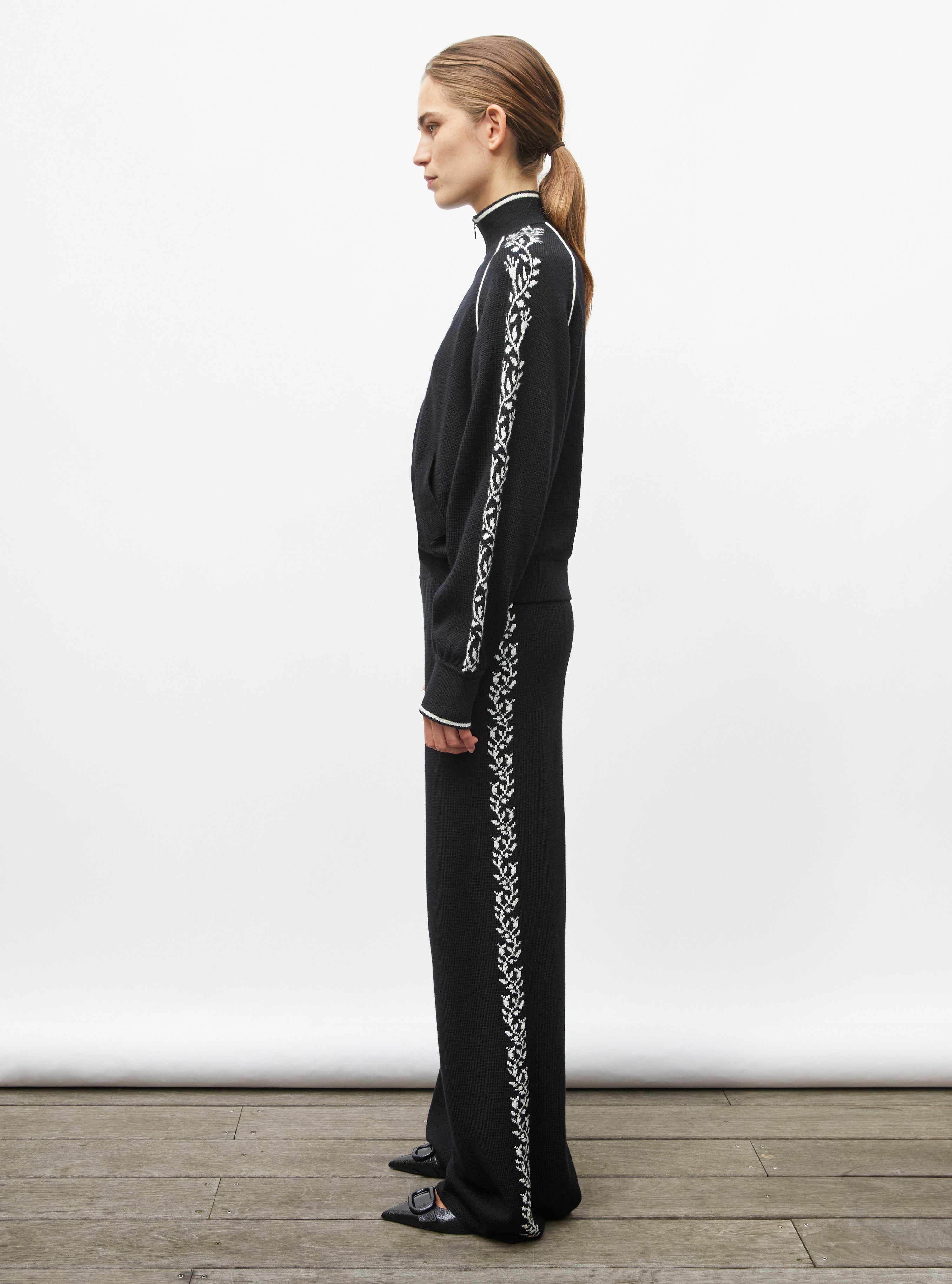 Veste zippée maille florale naturel - Veste de luxe