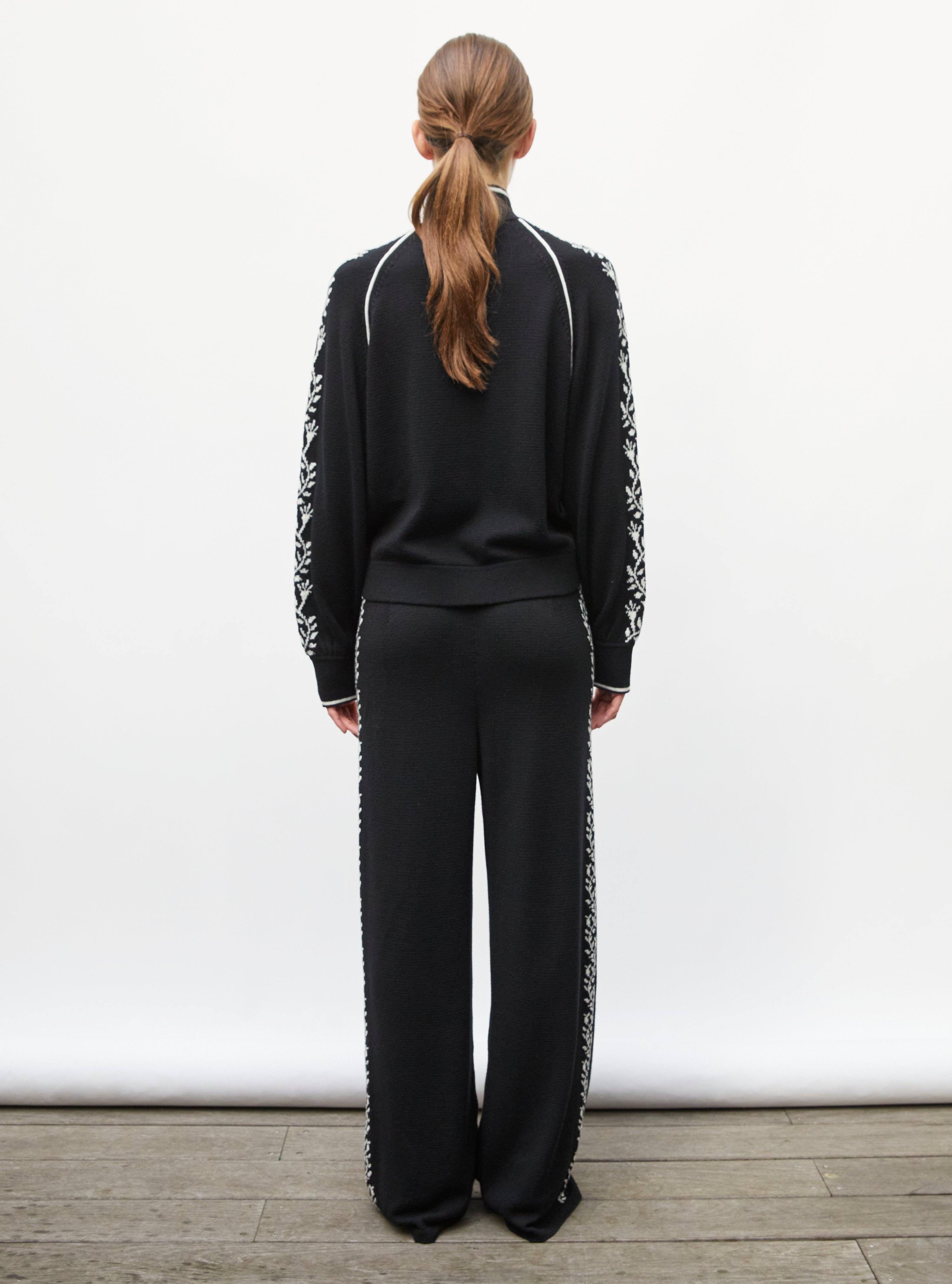 Veste zippée maille florale naturel - Veste de luxe