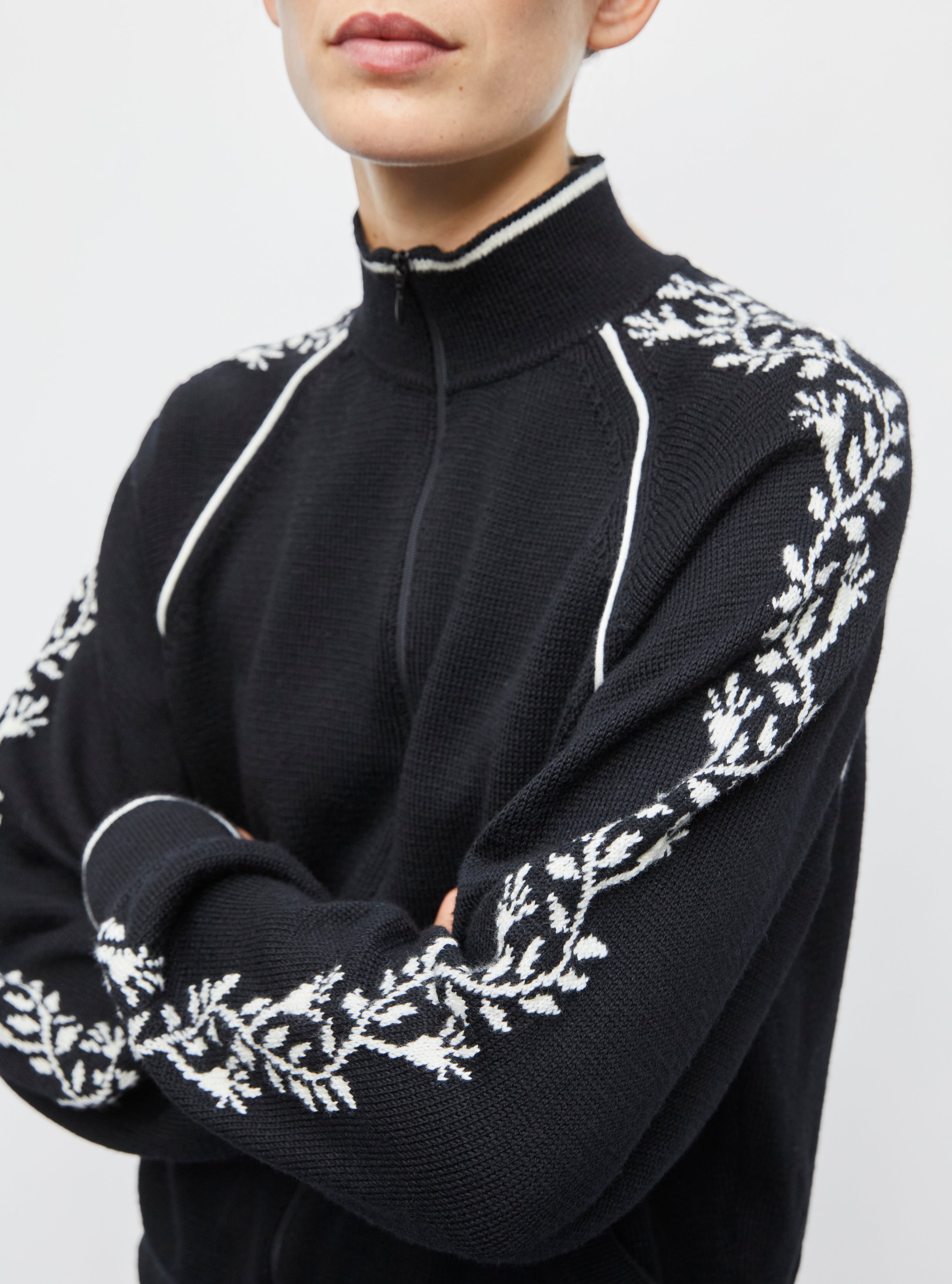 Veste zippée maille florale naturel - Veste de luxe