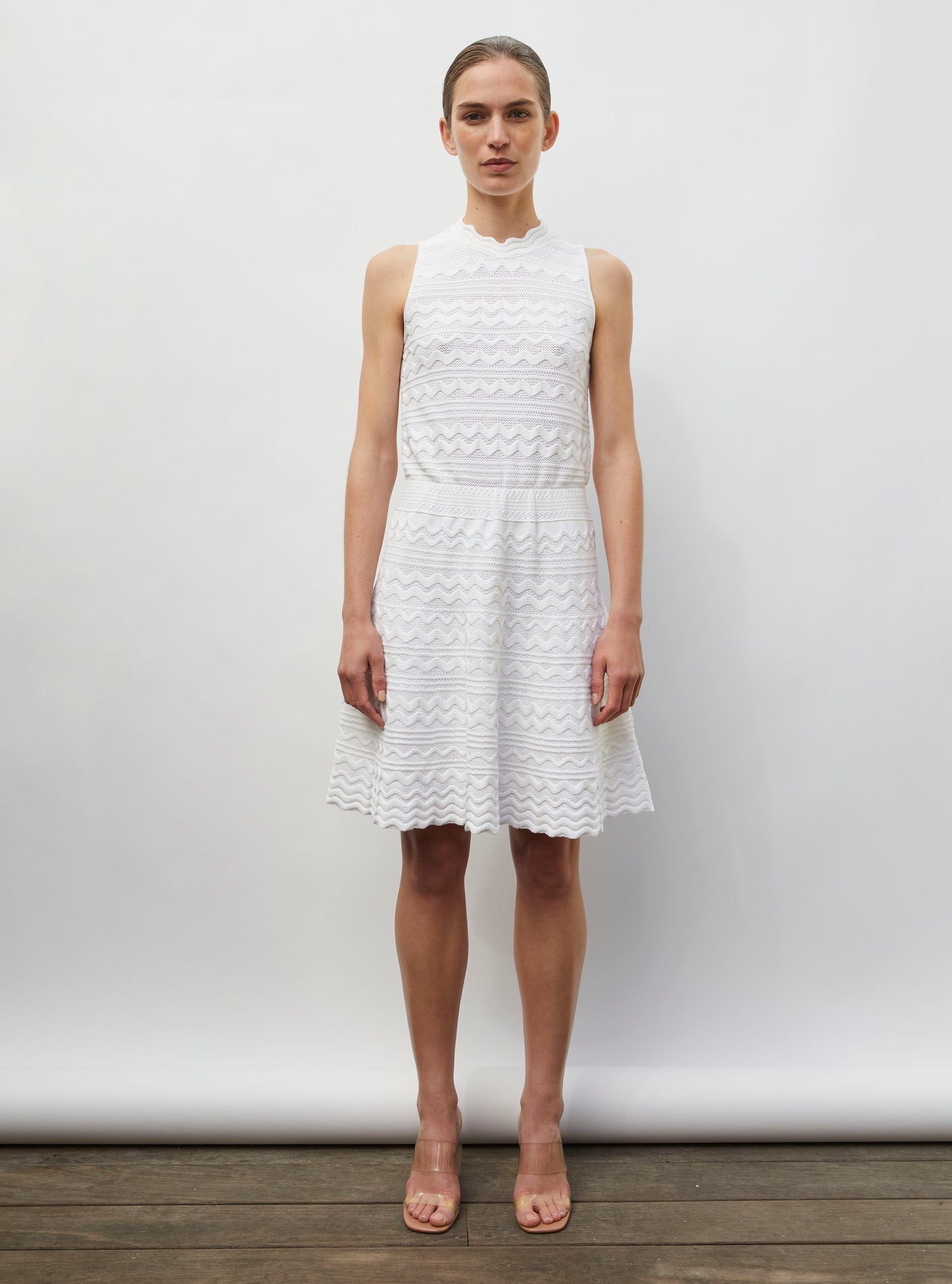 Robe courte maille croquet milk - Vêtement en maille de luxe Molli