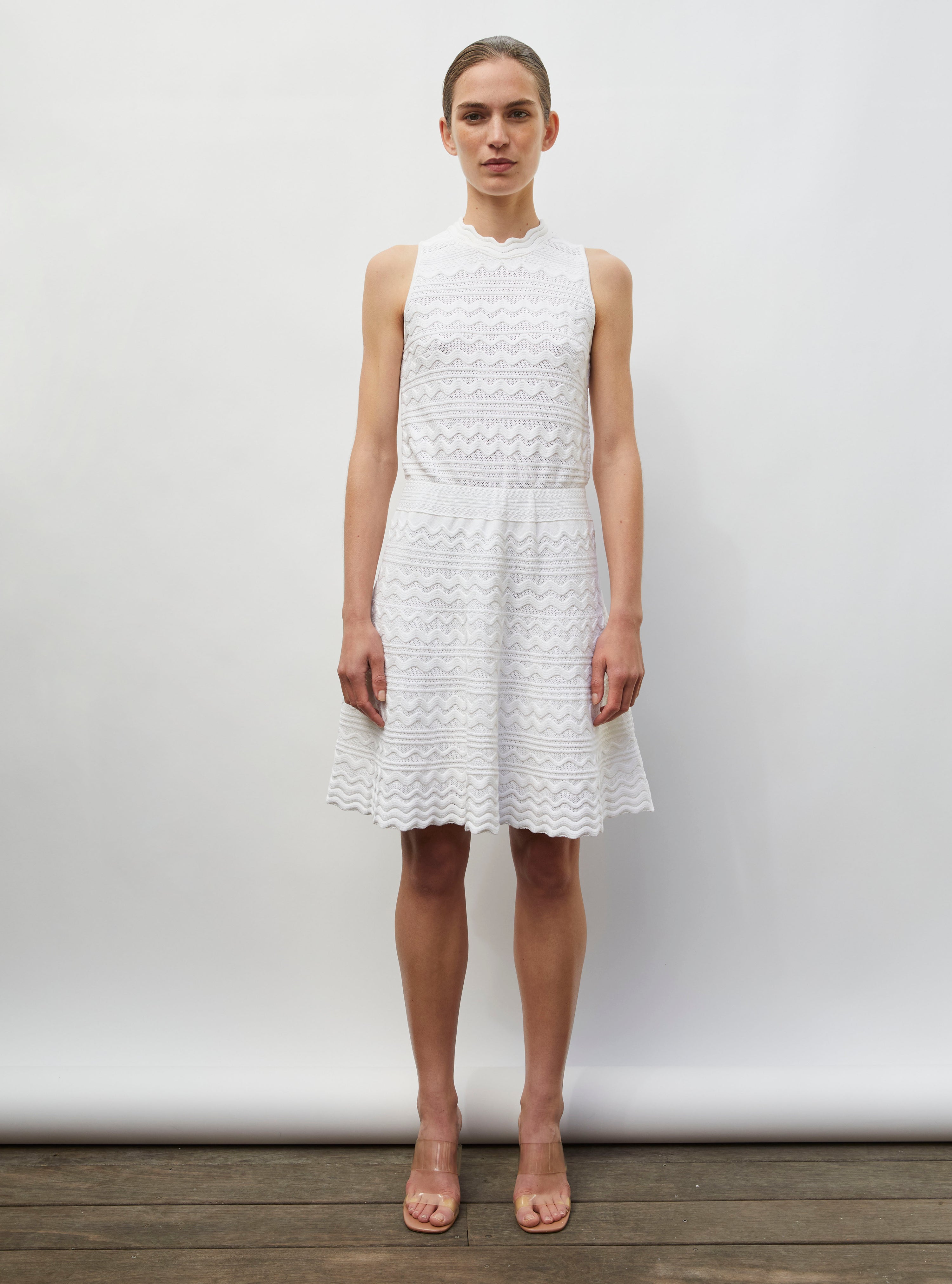 Robe courte maille croquet milk - Vêtement en maille de luxe Molli