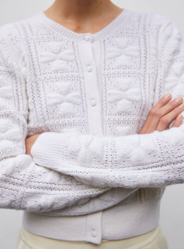 cardigan doux maille trèfle - Image principale