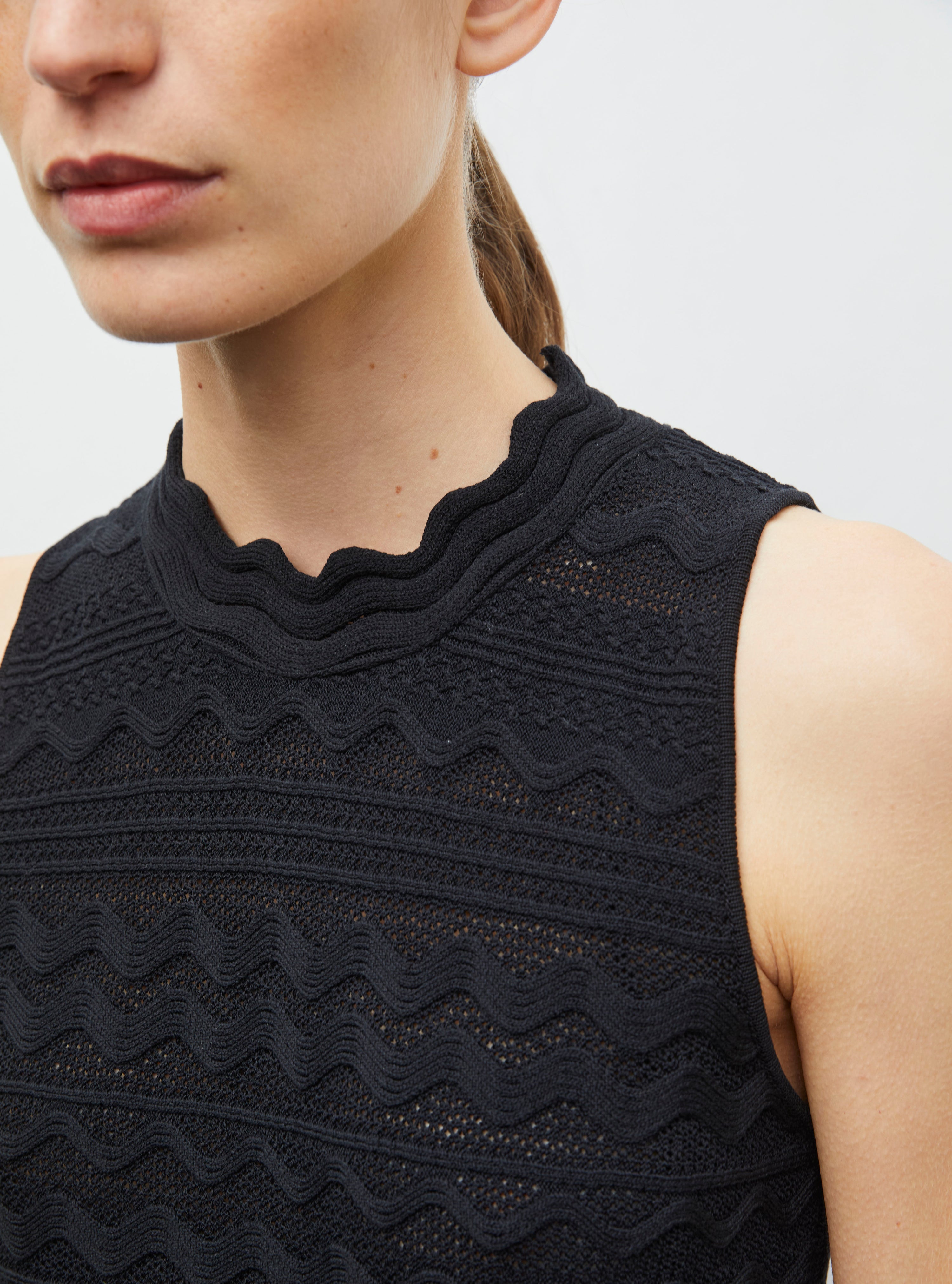 Robe en maille de luxe Molli - Robe courte maille croquet noir profond