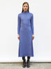 Robe longue maille plissée denim - Vêtement en maille de luxe Molli