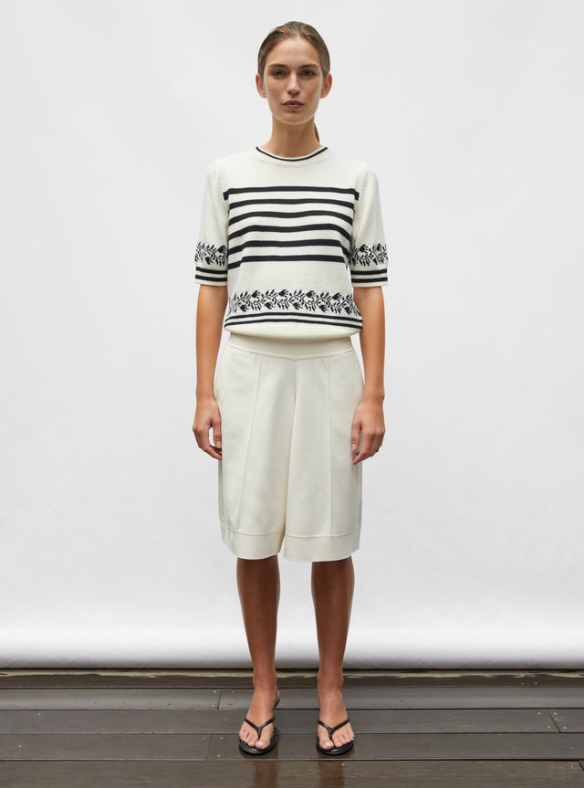 sailor top with floral trim - Image principale