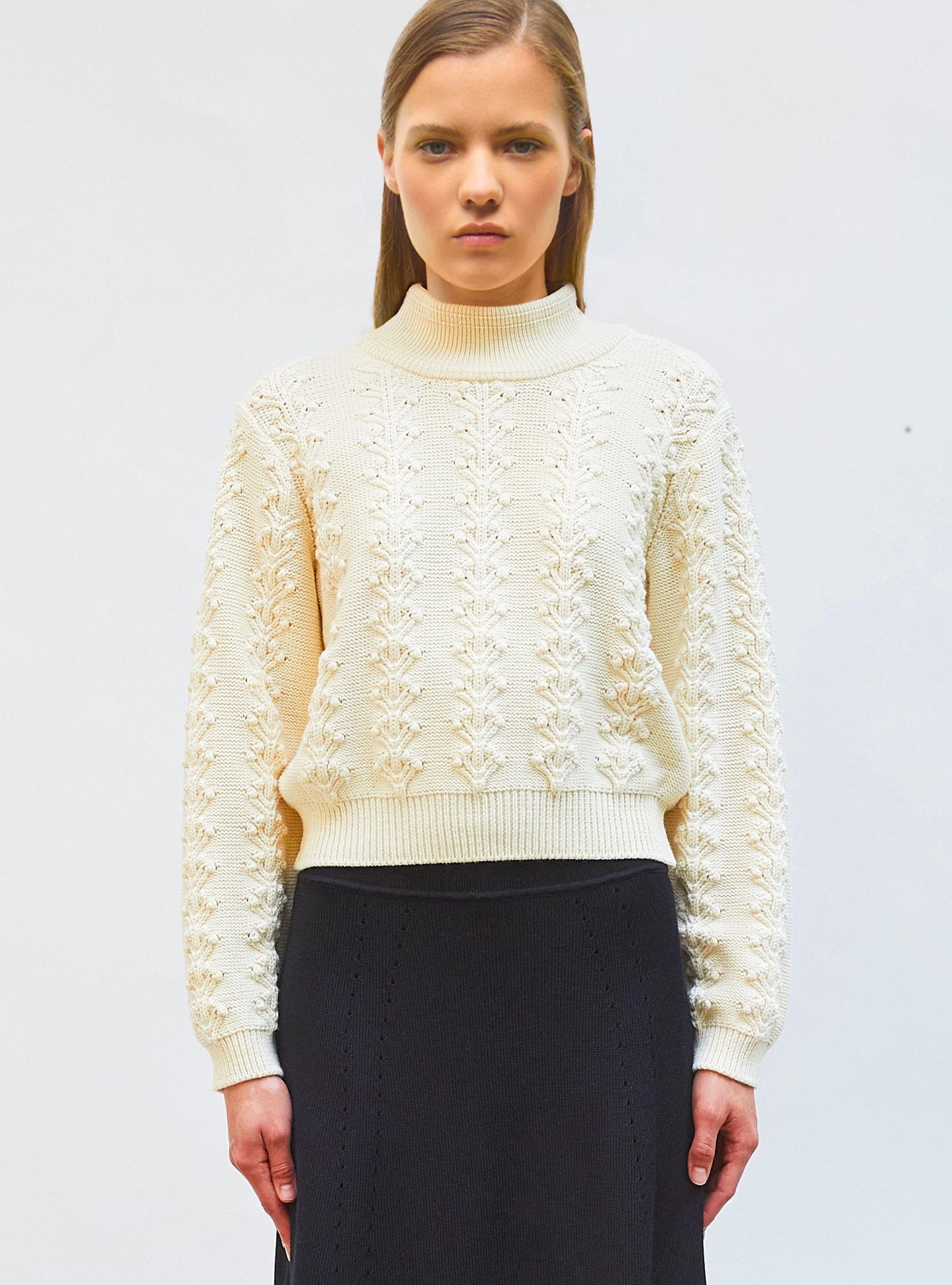 Pull en maille motif floral - Vêtement de luxe femme