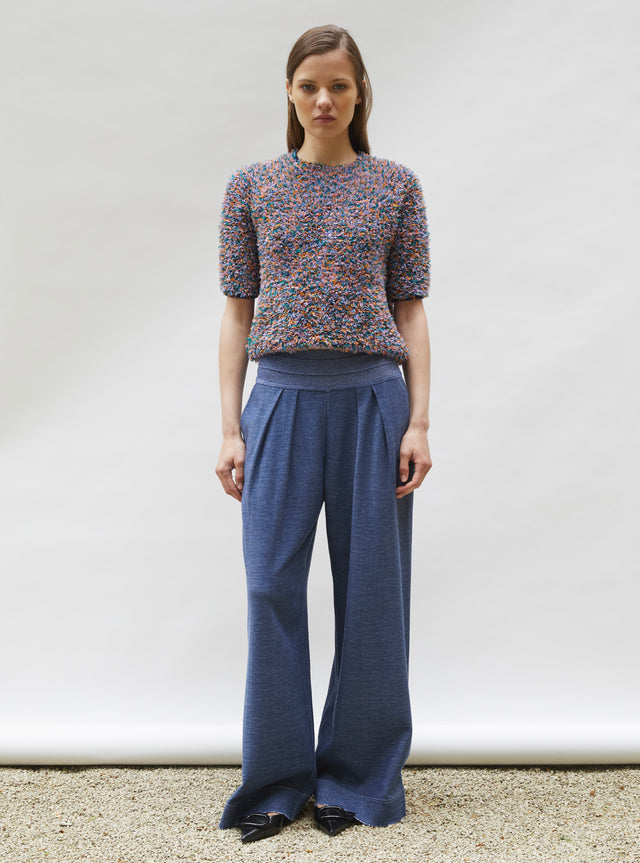 dotted swiss top with elbow-length sleeves - Image principale
