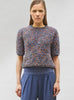 Top plumetis manches coudes indigo-multi - Vêtement en maille de luxe Molli