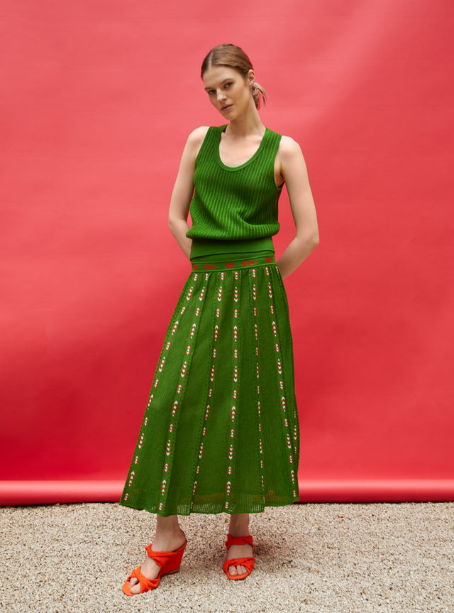 long ikat knit skirt - Image principale
