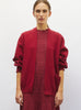 Cardigan finitions smockées rouge brûlé - Vêtement en maille de luxe Molli