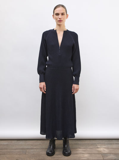 Robe fluide maille ondulée nuit - Vêtement en maille de luxe Molli