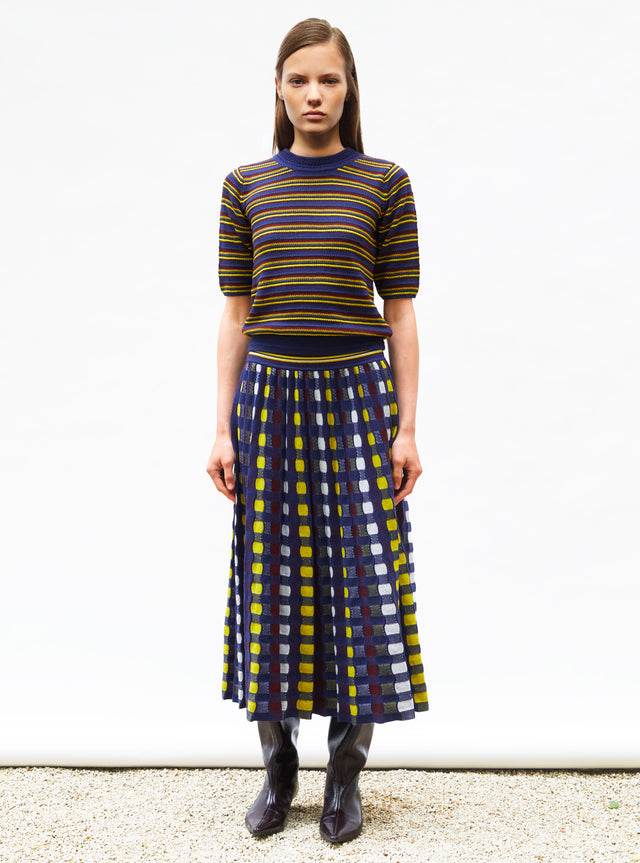 fine knit top with colorful stripes - Image principale