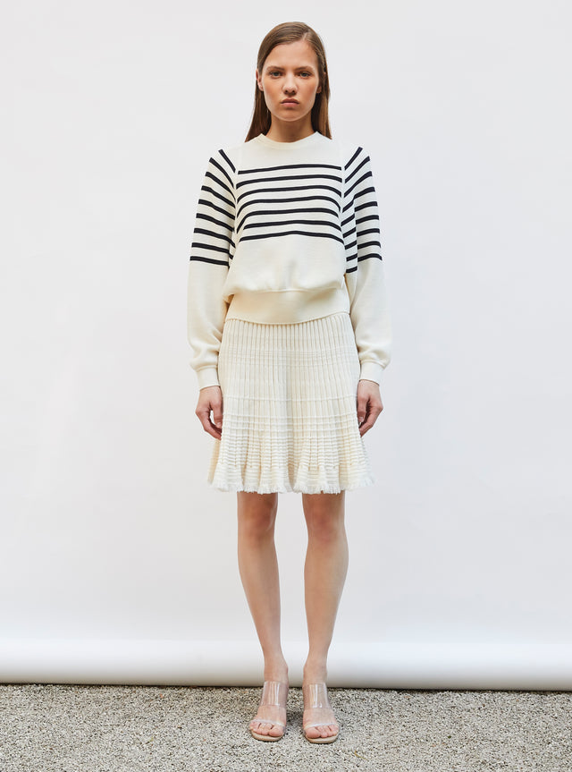 short knit skirt with fringe - Image principale