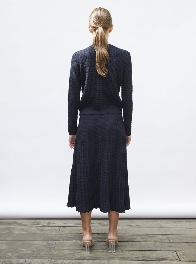 fluid skirt in cannage knit - Image principale