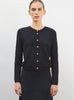 Cardigan maille cannage  noir profond nuit - Vêtement en maille de luxe Molli