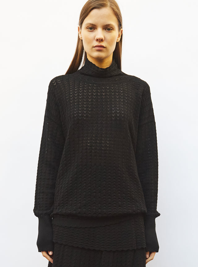 top maille pointelle col montant - Image principale