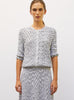 Cardigan maille origami milk-multi-gris - Vêtement en maille de luxe Molli