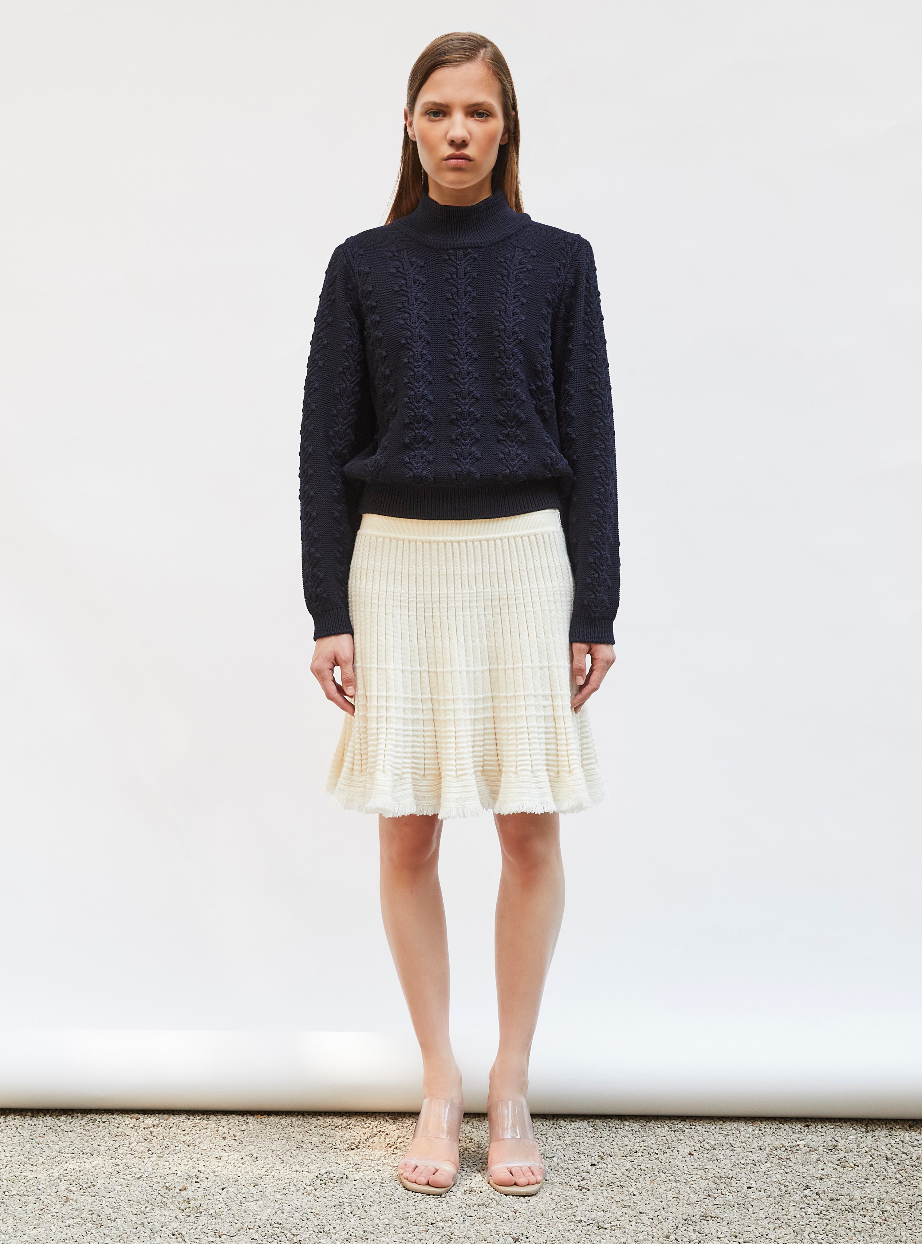 Pull en maille motif floral - Tops de luxe