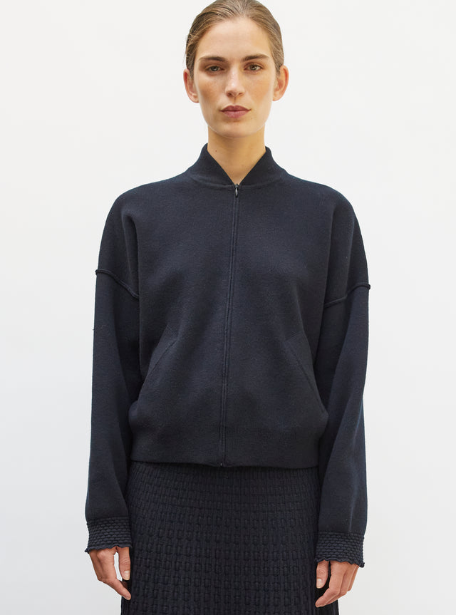 knit bomber jacket - Image principale