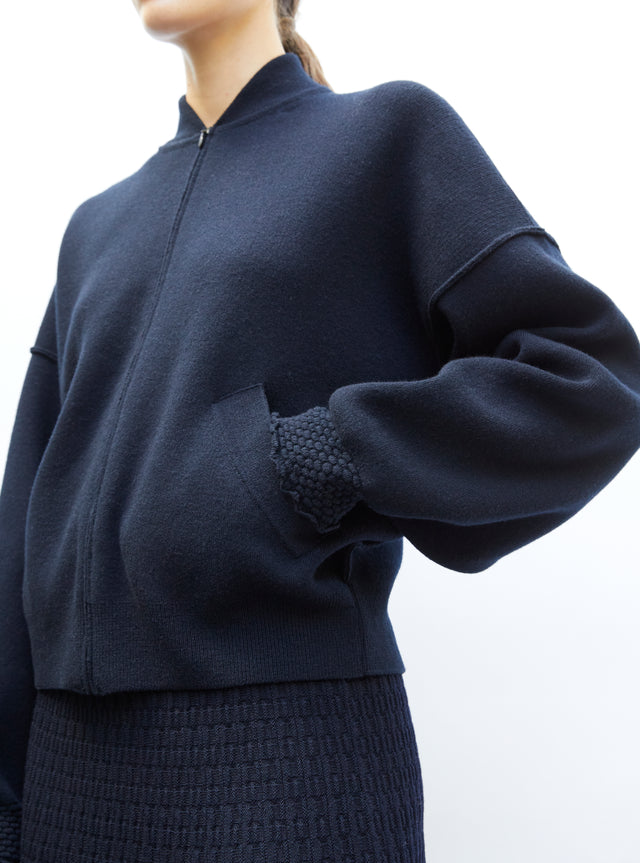 knit bomber jacket - Image principale