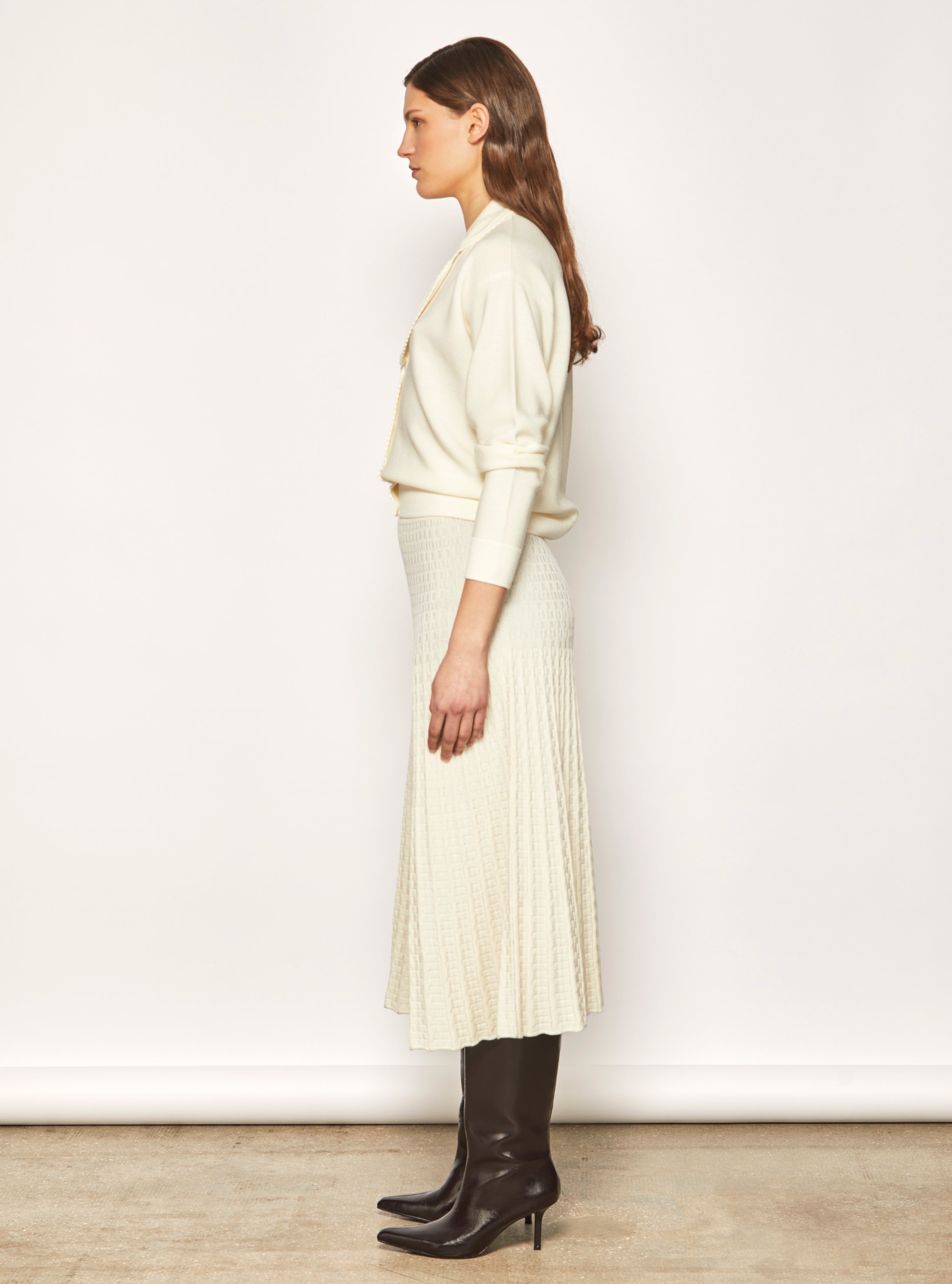 Chemise de luxe femme - Chemise maille encolure v Naturel