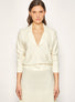 Chemise maille encolure v Naturel - Vêtement de luxe femme