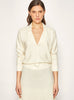 Chemise maille encolure v Naturel - Vêtement de luxe femme