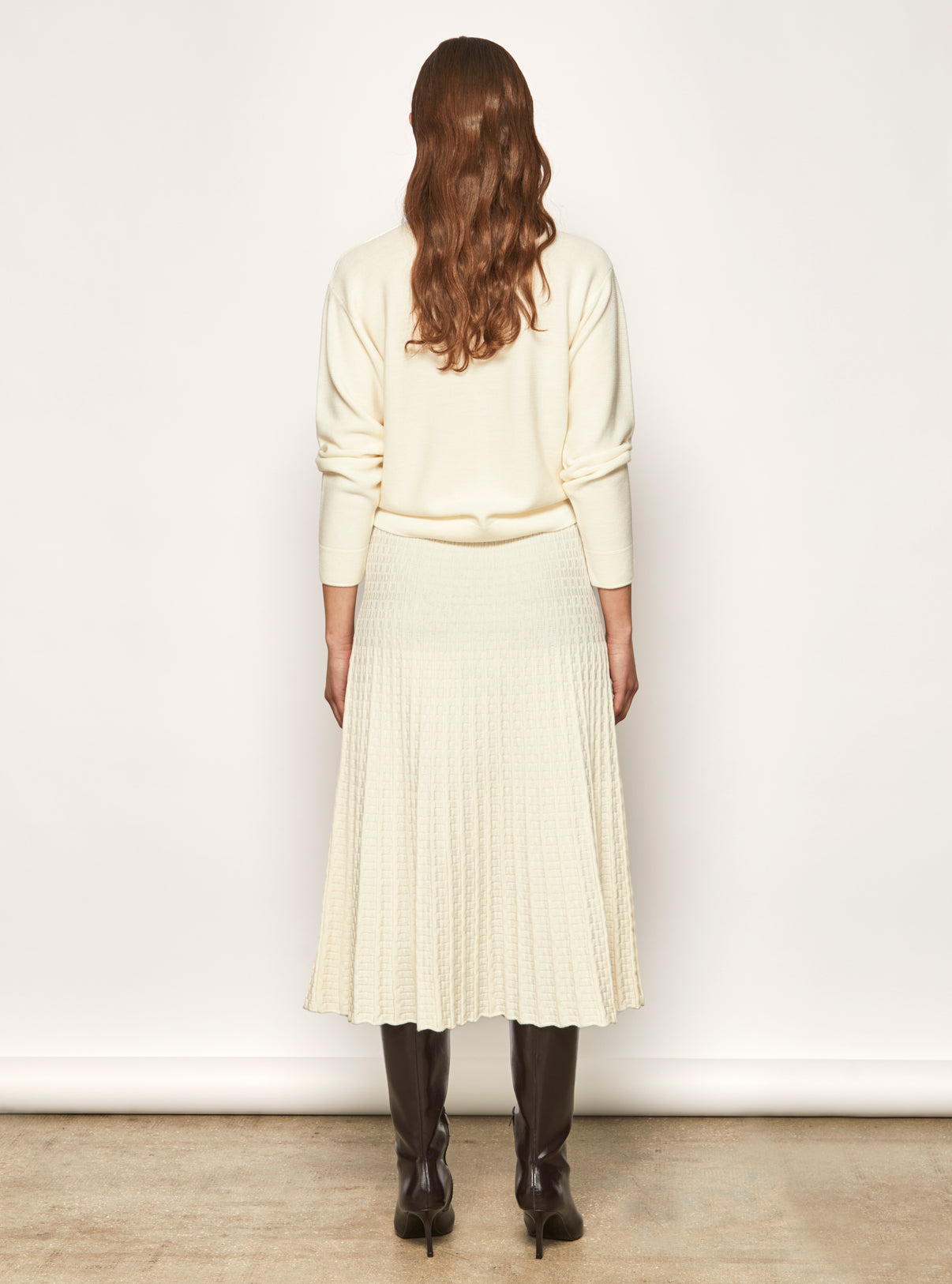 Chemise maille encolure v Naturel - Chemise de luxe