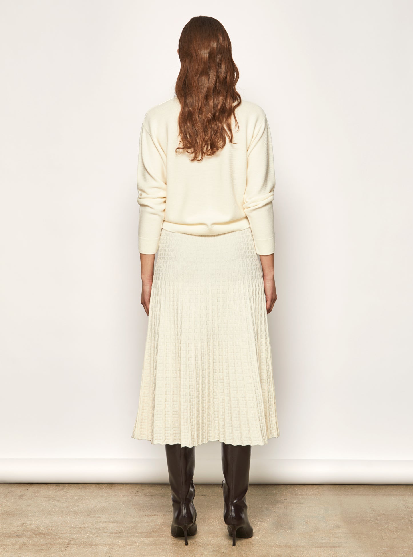 Chemise maille encolure v Naturel - Chemise de luxe