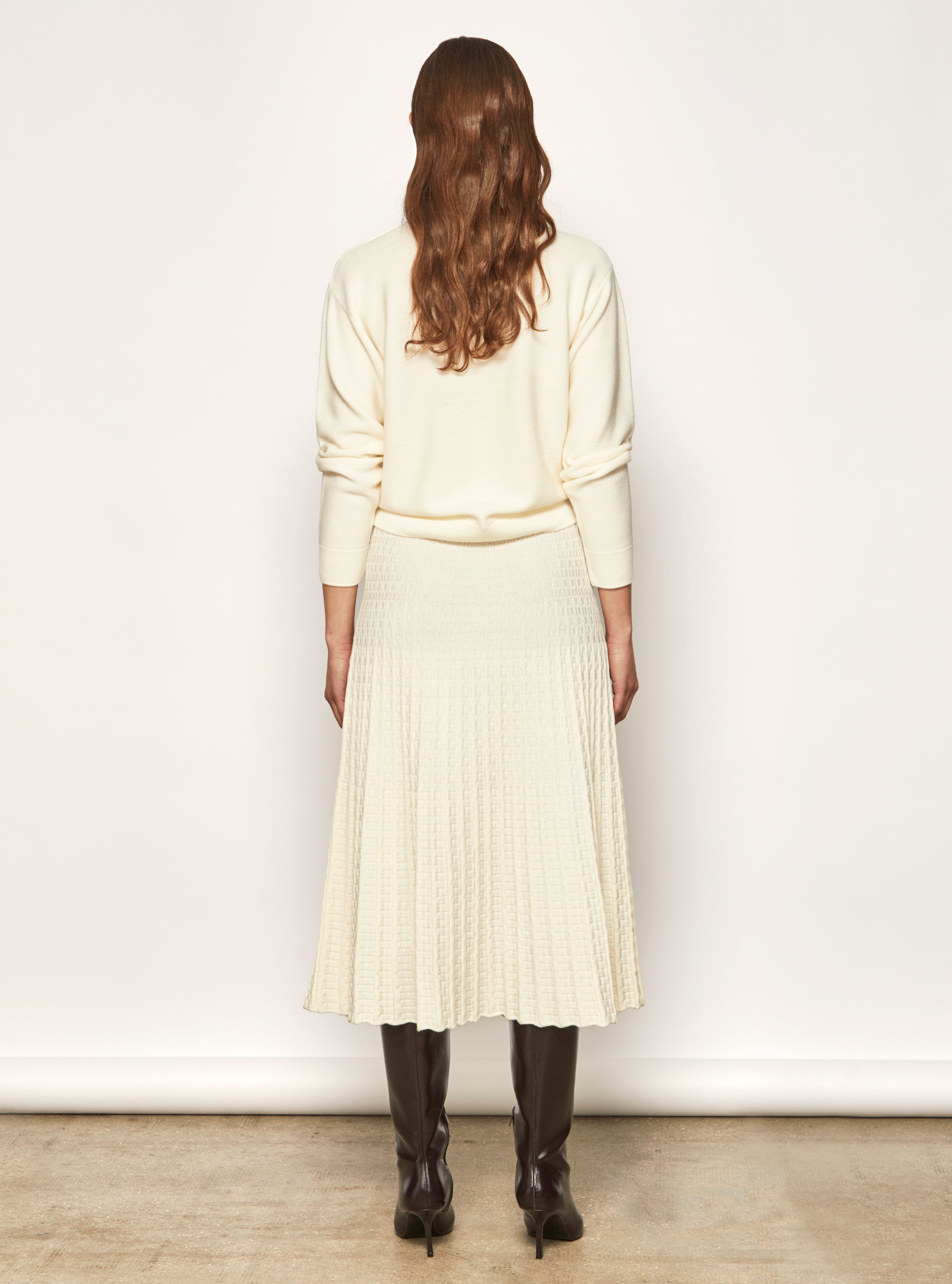 Chemise maille encolure v Naturel - Chemise de luxe