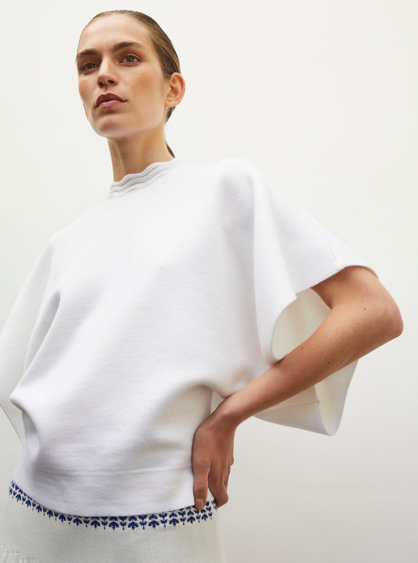 Top en maille de luxe Molli - Top sans manches col croquet milk