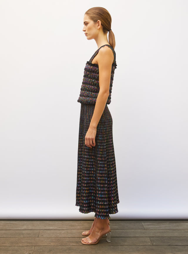 fluid skirt in an origami knit - Image principale