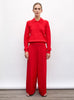 Pantalon ample maille couture rouge vif - Vêtement en maille de luxe Molli