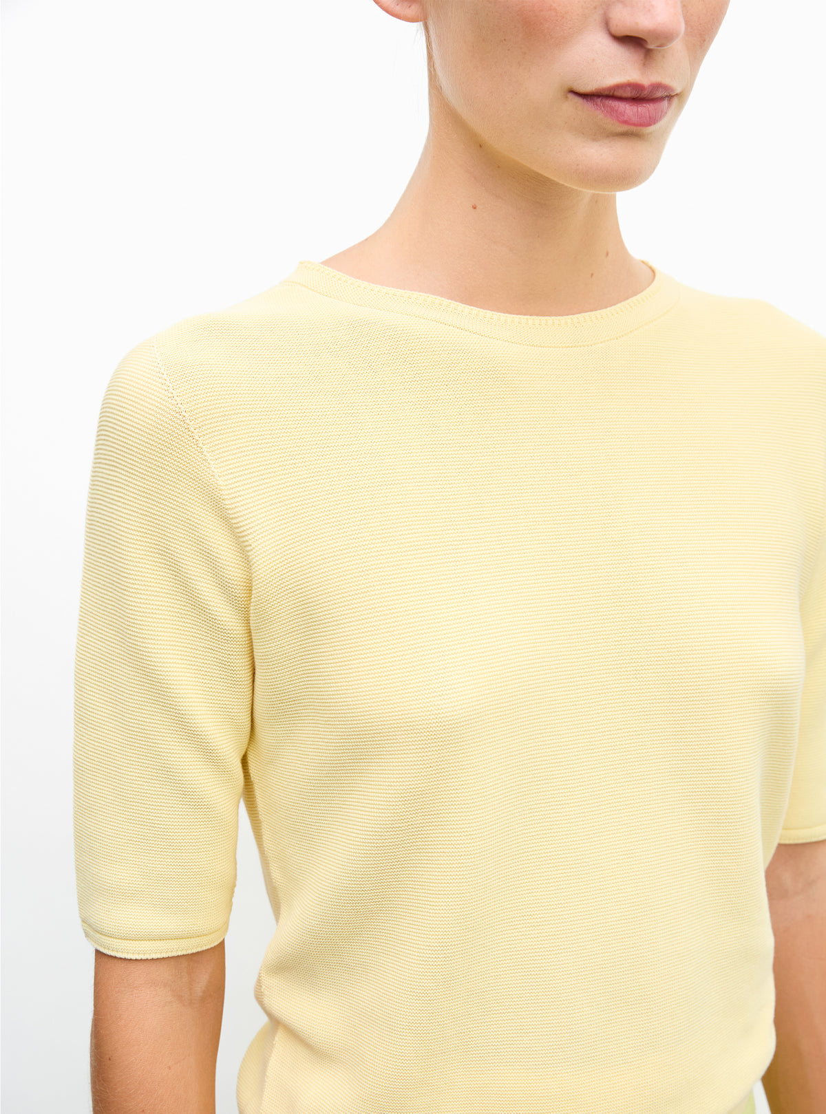 Top en maille de luxe Molli - Top maille manches coudes blé