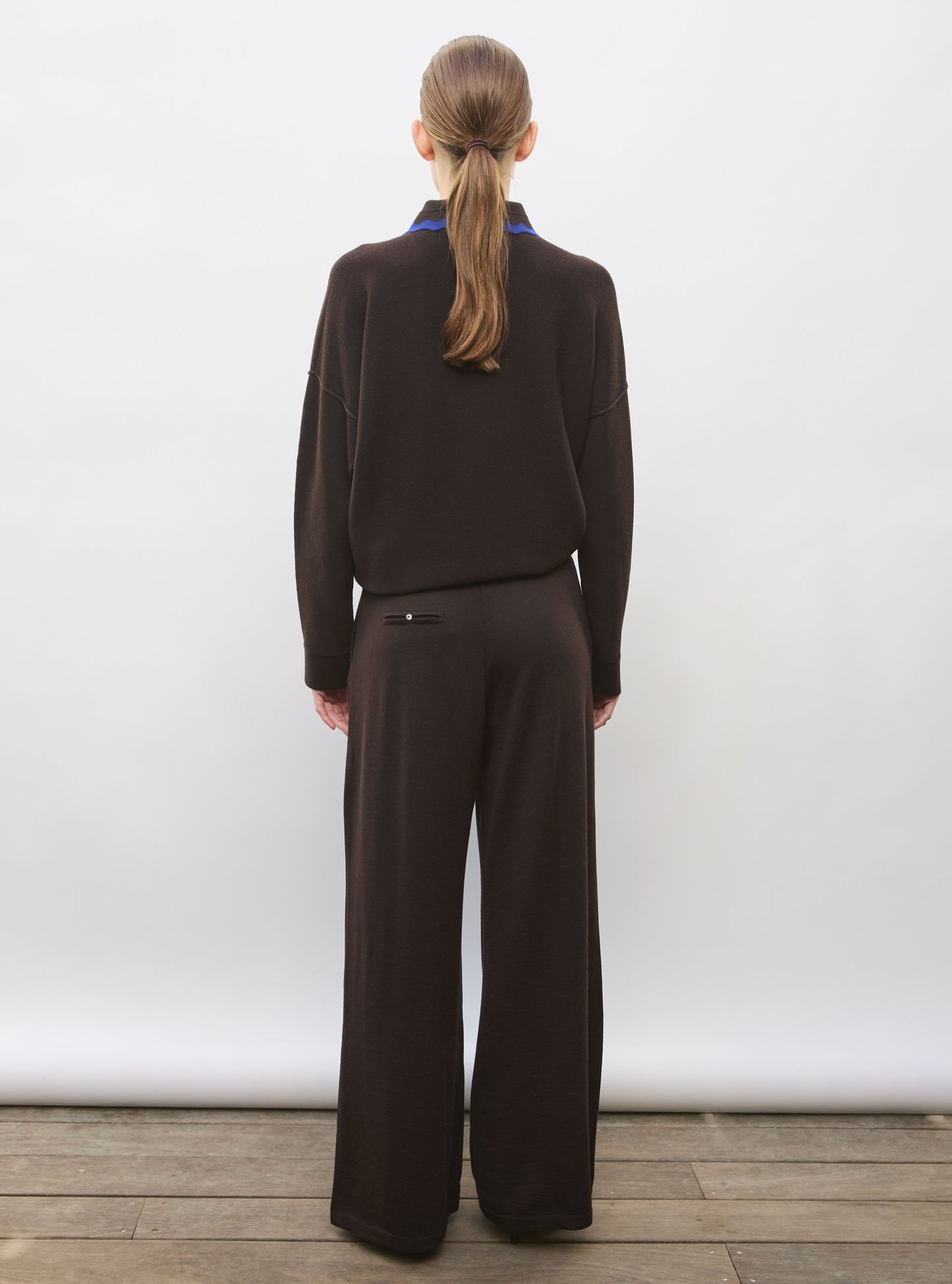 Pantalon de luxe femme - Pantalon fluide maille ebene