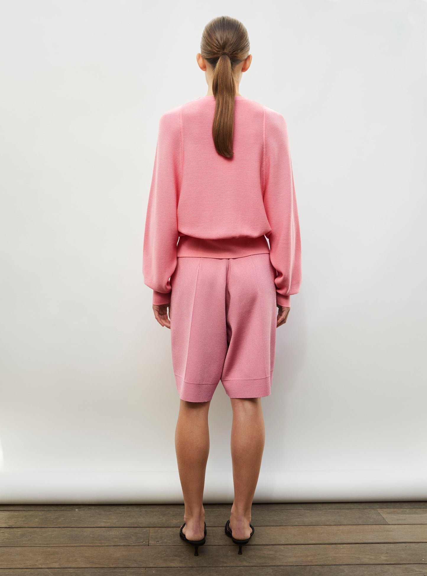 Pantalon de luxe femme - Bermuda maille couture cadillac ombre