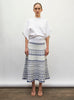Jupe fine jacquard porcelaine milk-bleu faience - Vêtement en maille de luxe Molli